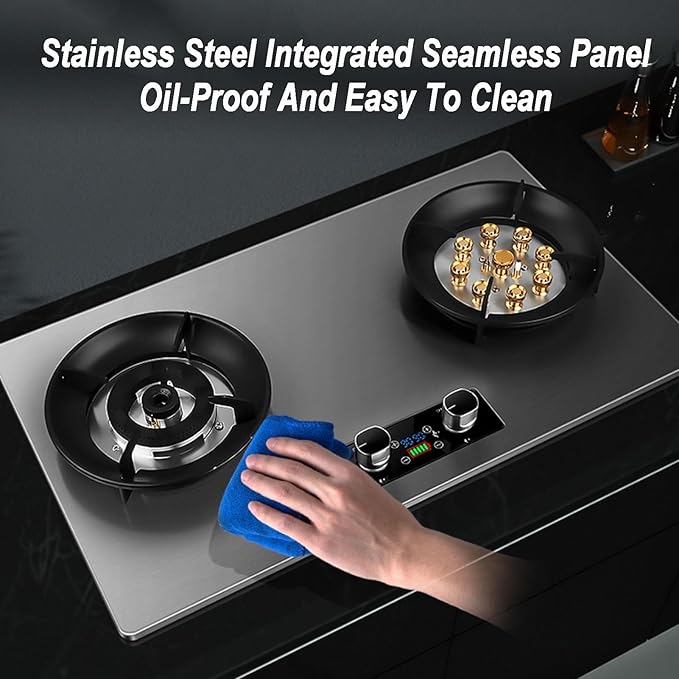 Estufa de Gas 2 Puestos 4.2KW Acero Inoxidable Empotrable miniatura 7