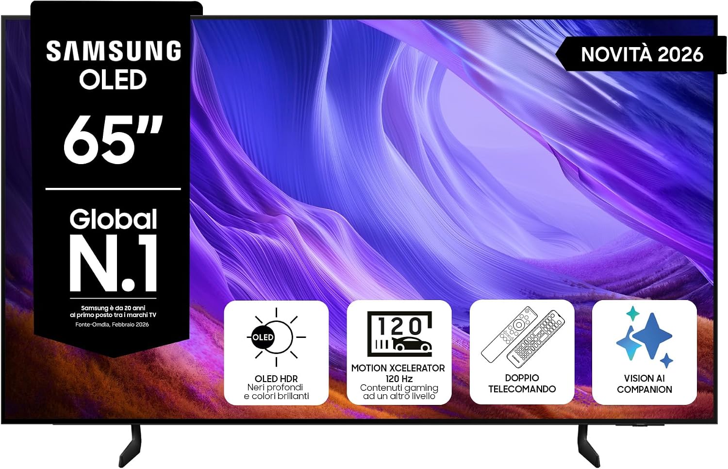 Samsung 65" QE65S83HAEXZT OLED 4K AI Football Mode Smart TV Vision AI 2026