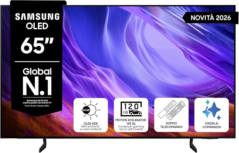 Samsung OLED 65″ QE65S83HAEXZT — un salotto che sembra il cinema di casa