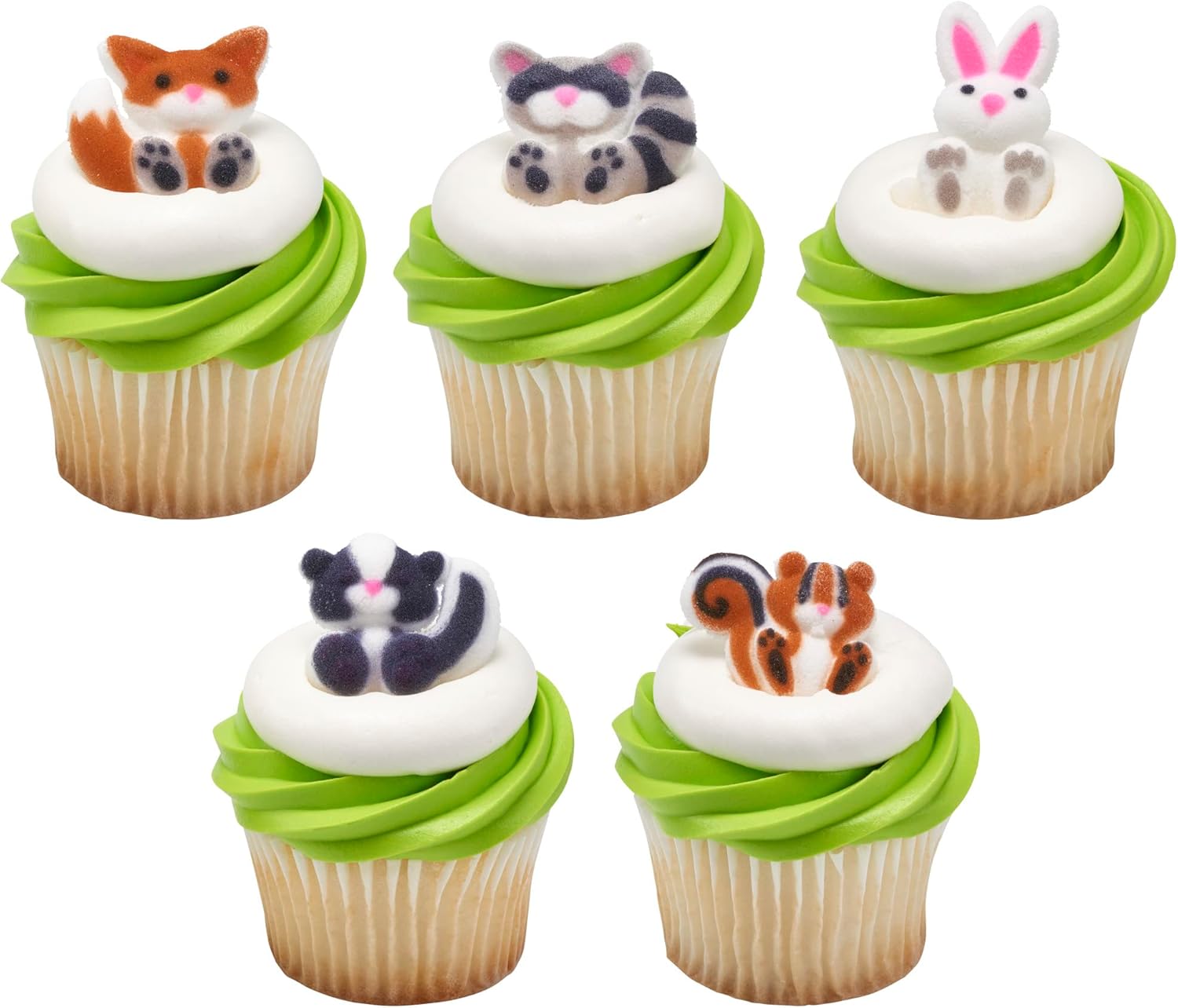 Lucks Dec-Ons Decorations Molded Sugar Cupcake Topper, Woodland Animals Assortment, 1 1/2-1 3/4 Inch, 70 Count