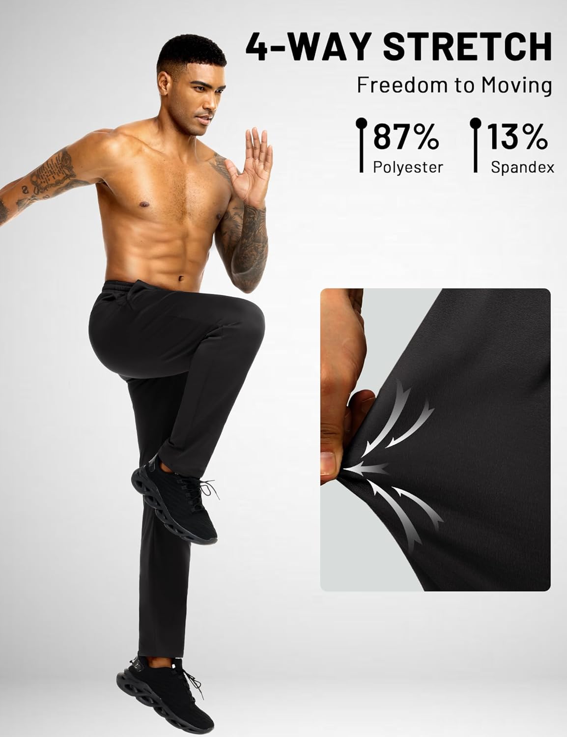 MIER Men's Fleece Lined Sweatpants for Workout Running Athletic Jogging Winter Warm Thermal Gym Track Pants with Pockets - Image 3