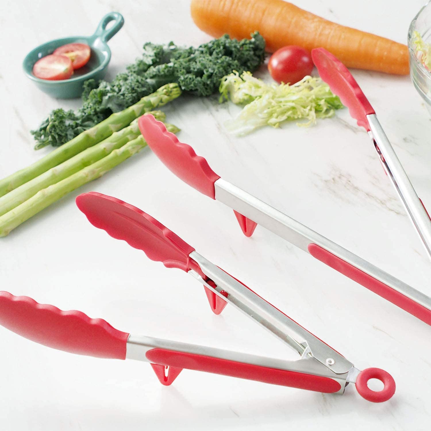 Pinze Per Alimenti In Silicone Da 9 Pollici Griglia In Acciaio - Foto 10