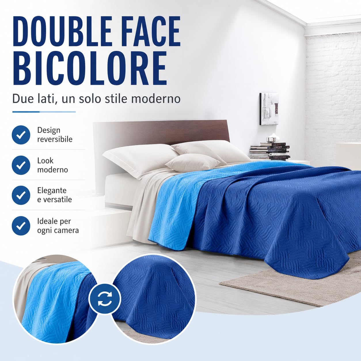 IlGruppone Trapuntino Matrimoniale 250x250 cm Primaverile Estivo, Copriletto Double Face Anticarro e Traspirante, Imbottitura 100 gr/mq - Trapunta Estiva Leggera Bicolore (Matrimoniale, Bordeaux)