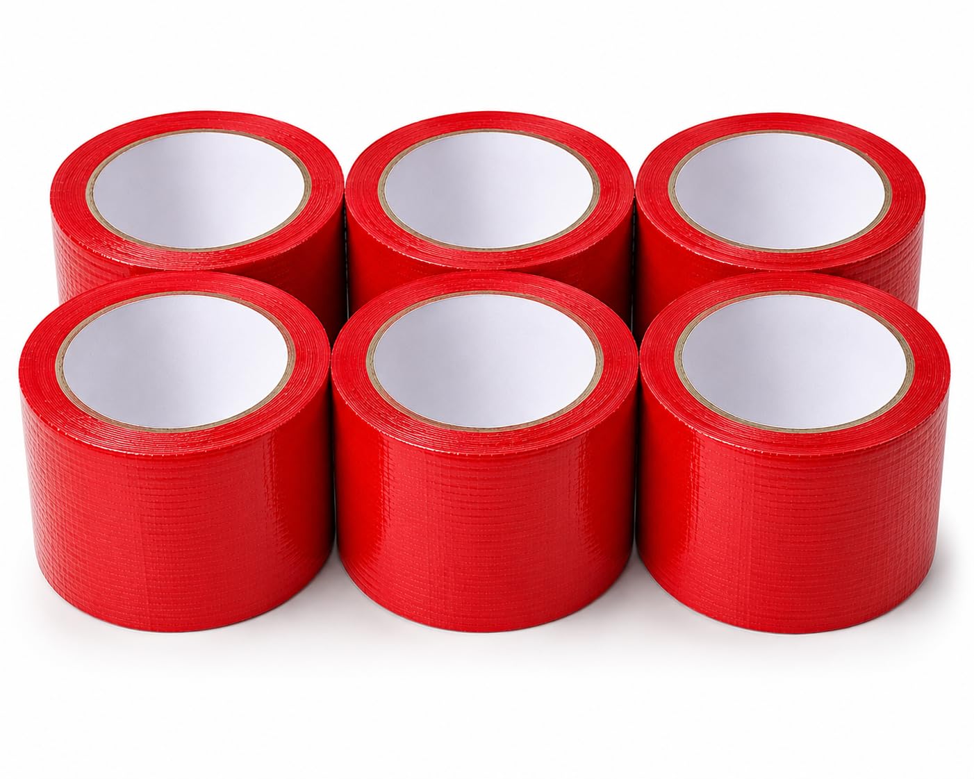 Heavy Duty Duct Tape 48mm x 50m – Strong Waterproof Cloth Repair Tape for Packaging, Sealing, DIY, Home, Garden & Construction (RED, 6 Rolls)
