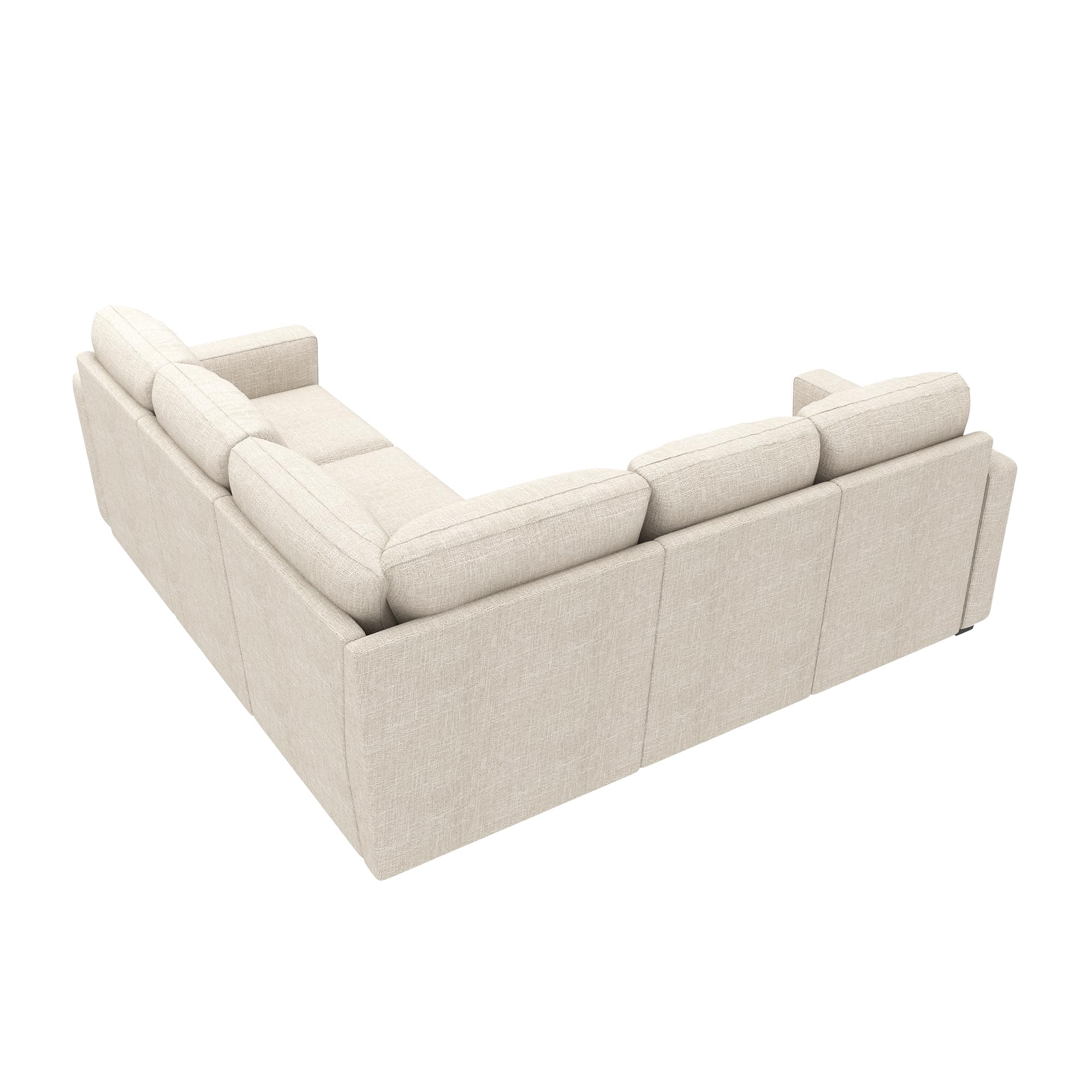 HONBAY Modular Sectional Sleeper Sofa with Pull Out Bed, L Shaped Couch with Storage Seat, Convertible Sectional Couches for Living Room, Beige — view 7