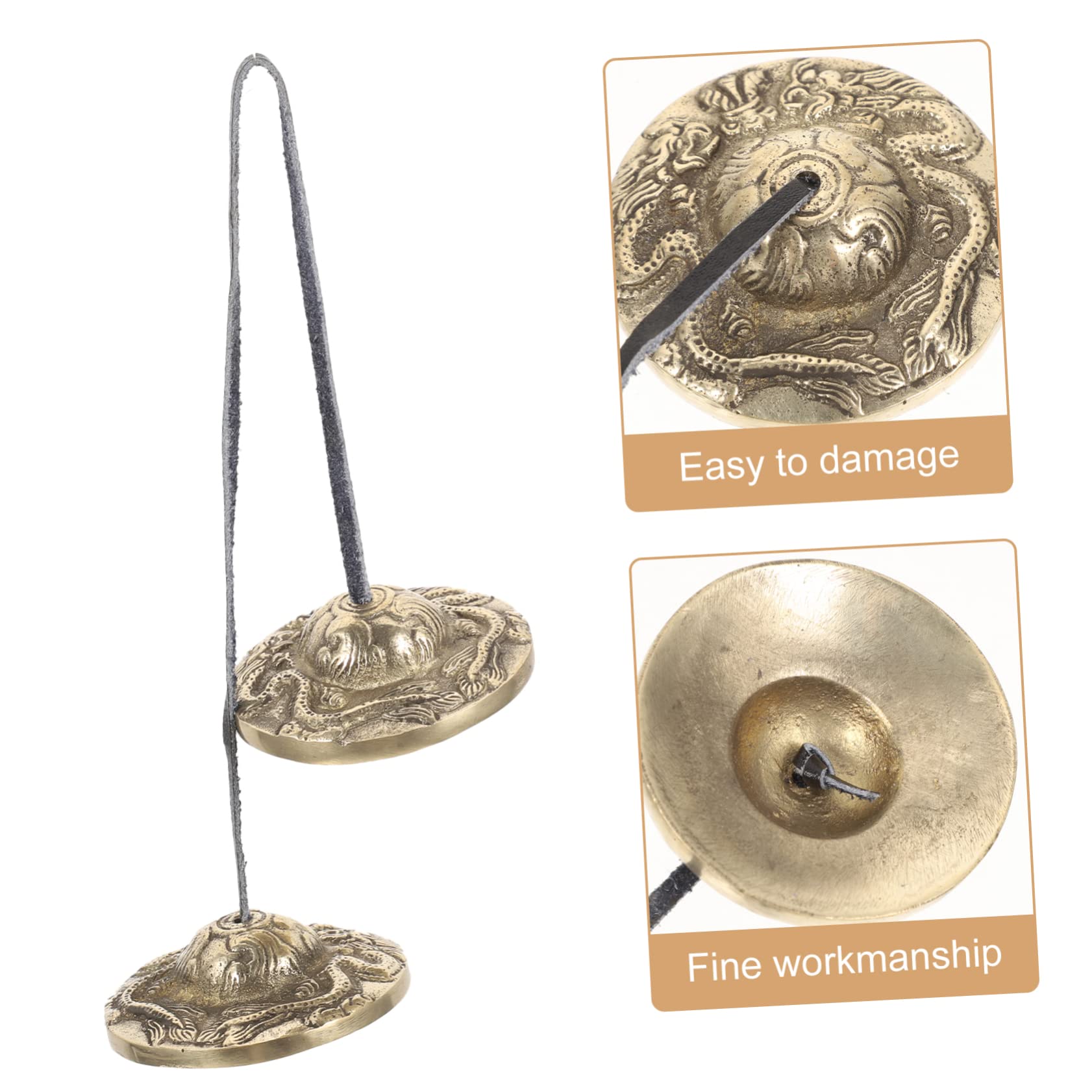 Toddmomy Rhythm Meditation Cymbal Bell Vintage Copper Percussion Instrument for Yoga Sound Therapy Music Awareness Appearance Texture Easy to Play Durable Design