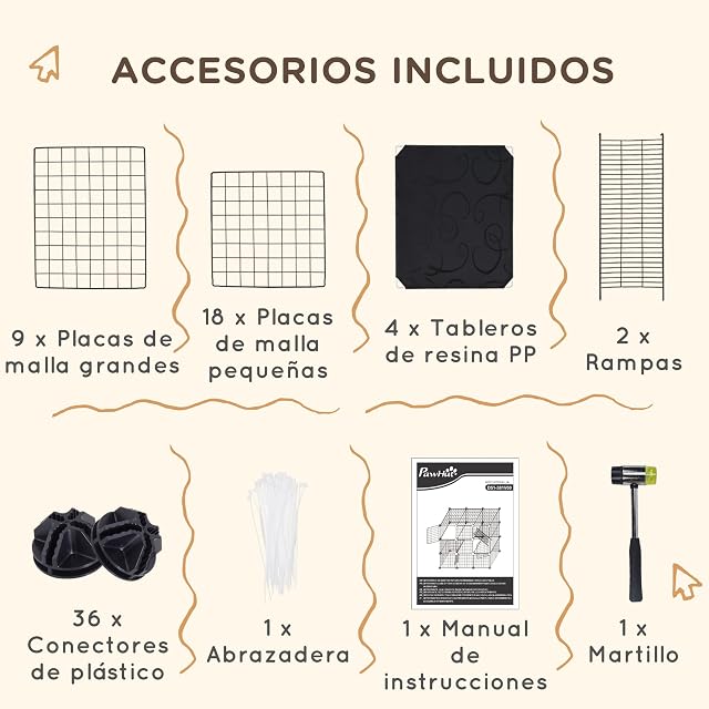 Foto 6 de 8 de PawHut Jaula para Animales Pequeños para Gatitos 105x45x105 cm Negro
