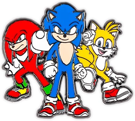 Sonic The Hedgehog 3 Character Trio Enamel Pin | Accessories For Lanyard, Backpack