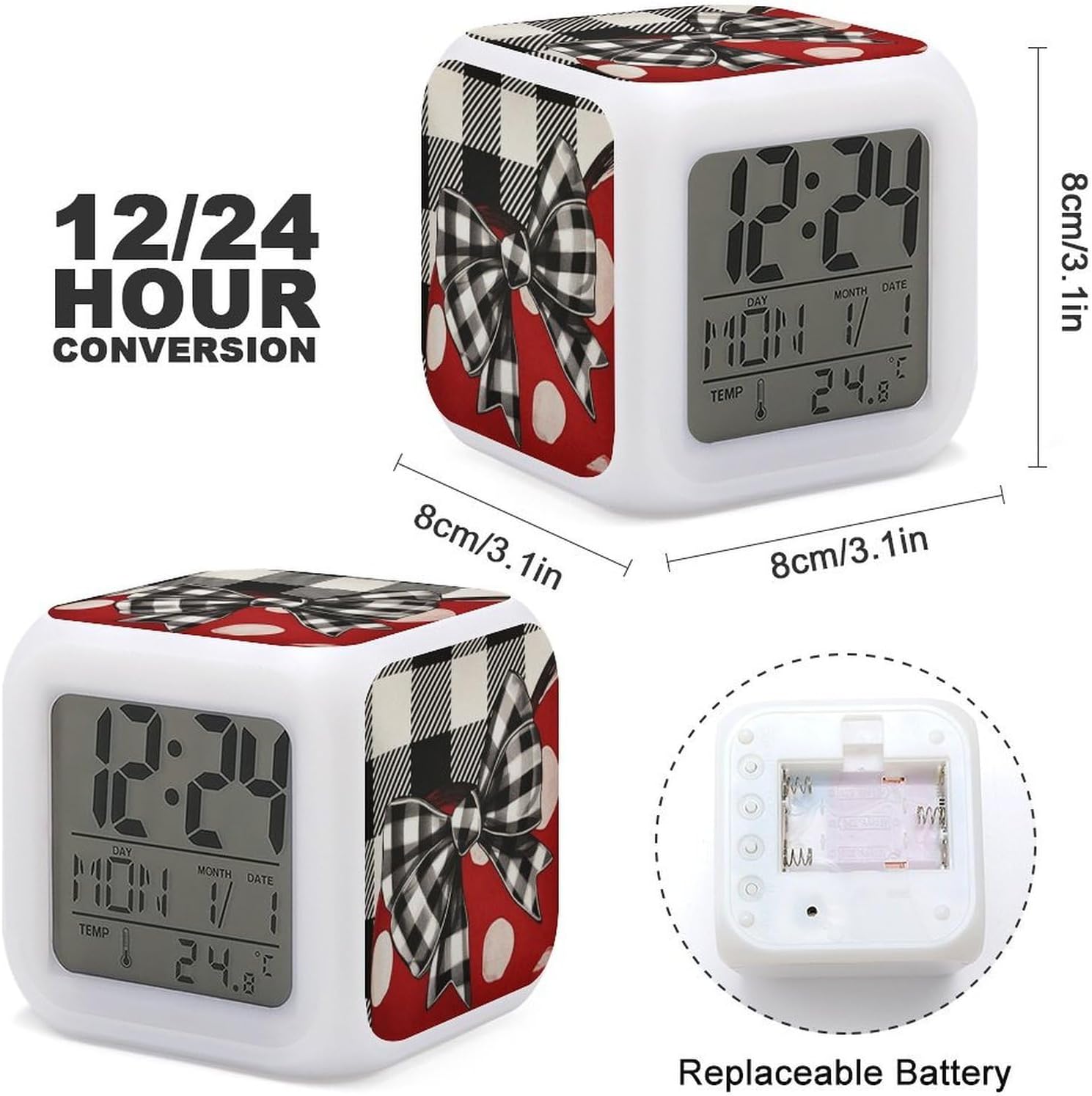Love Heart with Bow Digital Alarm Clock Alarm Clock for Bedroom image 2