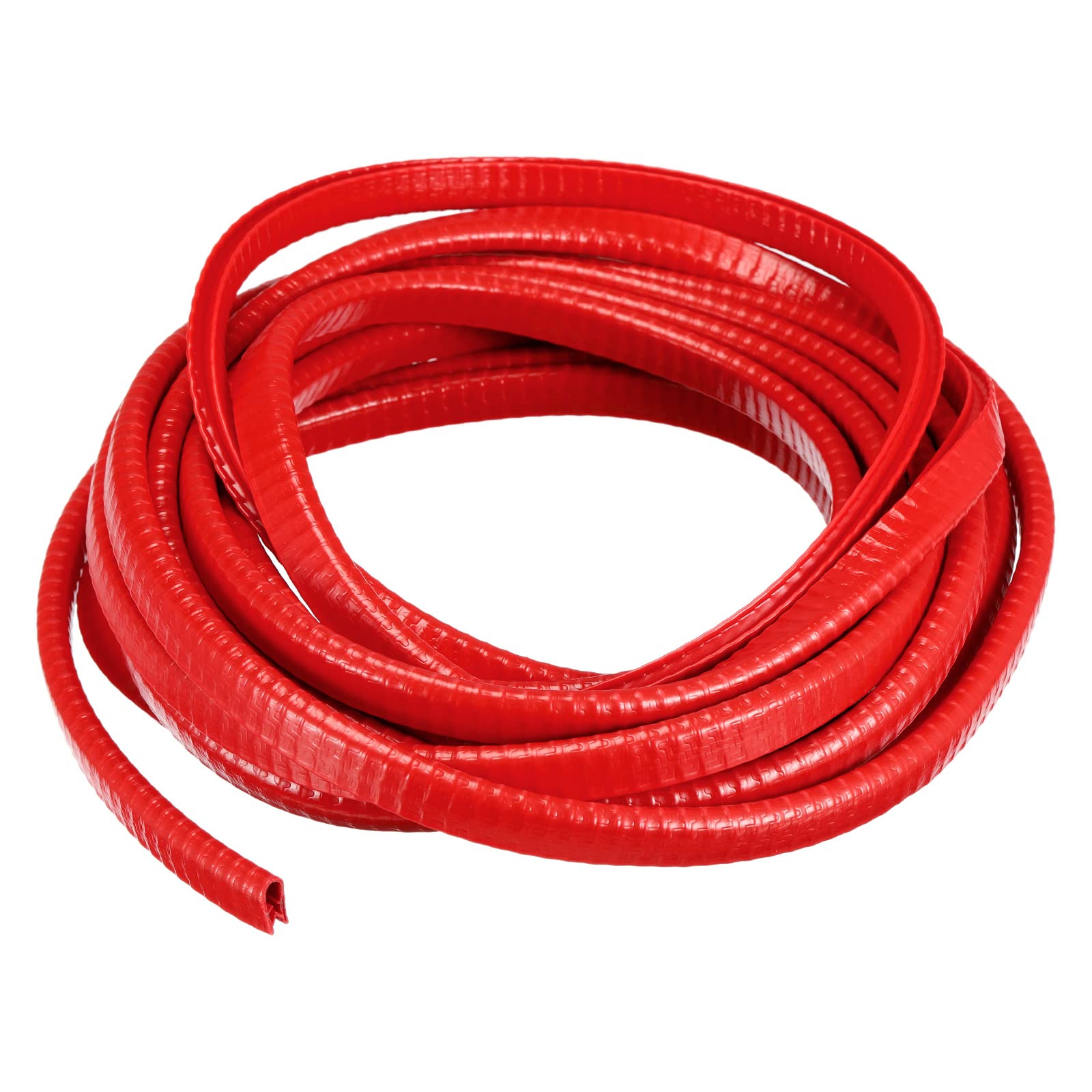 sourcing map U Channel Edge Trim, 16.4ft Length Rubber Guard Seal Strip Edge Protector Fit for 1-2.5mm Edge, (15/64" W x 25/64" H) Red