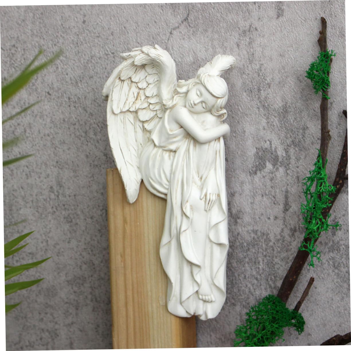 Decorazione Angelo in Resina per Cornice Porta Bianca 2 Pezzi Ornamento Classico per Finestre e Porte Casa Natale