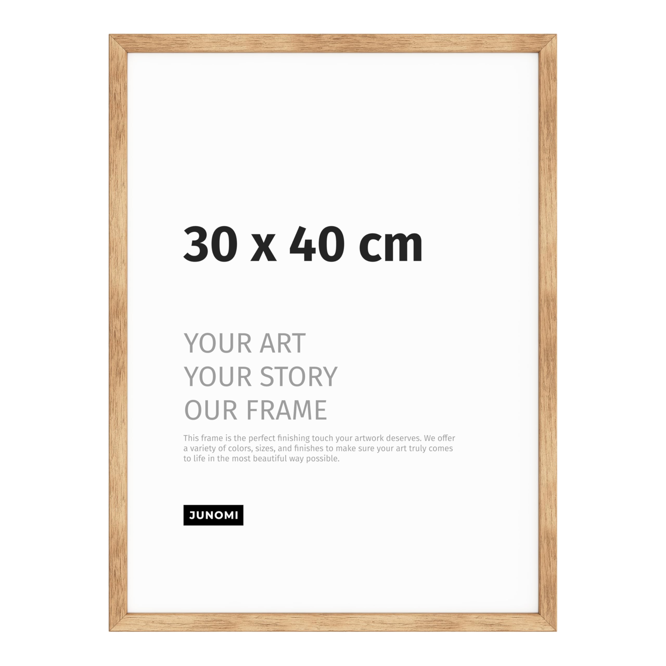 JUNOMI Premium Oak Picture Frame 30 x 40 cm - Real Oak Wood Frame with Shatterproof Acrylic Front, 30 x 40 cm / 1x - Image 2