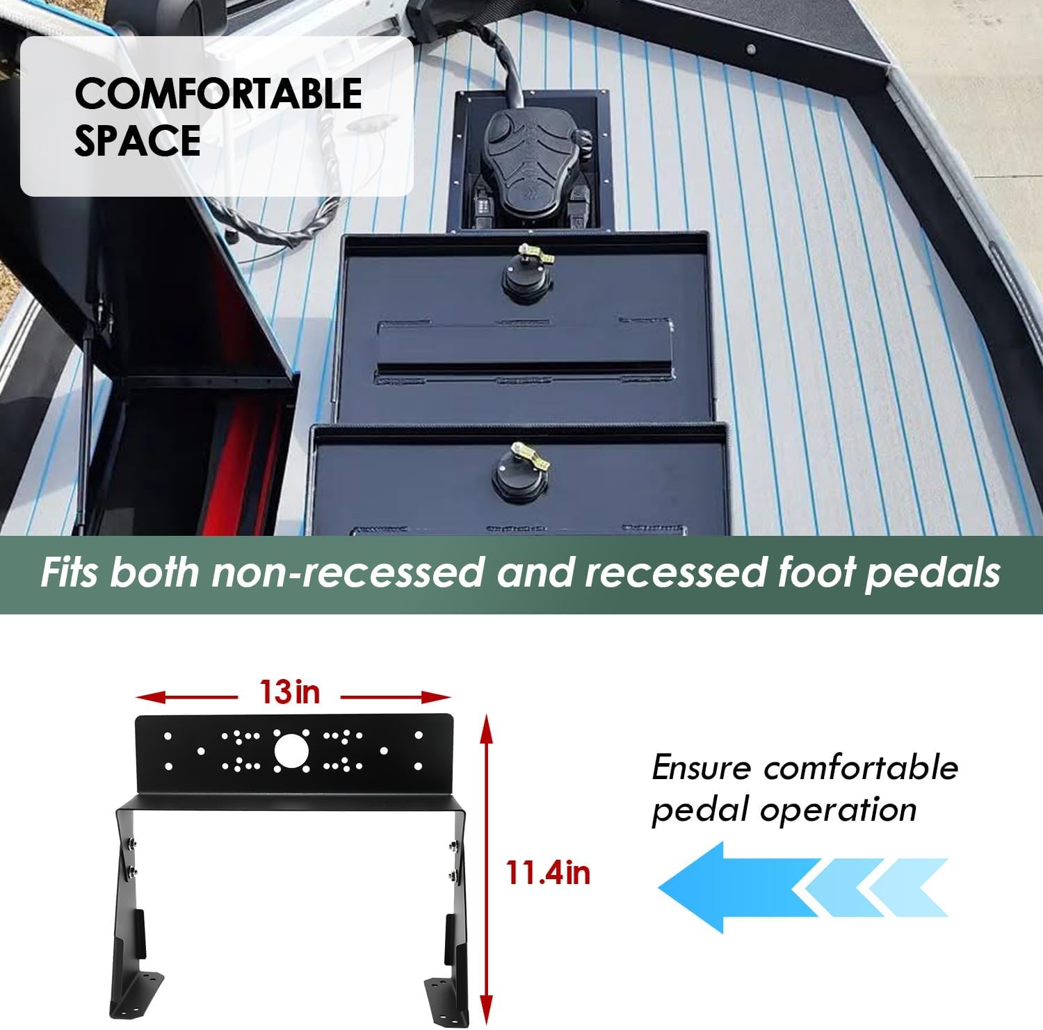 Universal Fish Finder Graph Mount for Boat, Adjustable Bottom Angle, Deck Marine Electronic Mount, Compatible with Garmin/Lowrance/Humminbird and More (8" H) (Dual Graph Mount)