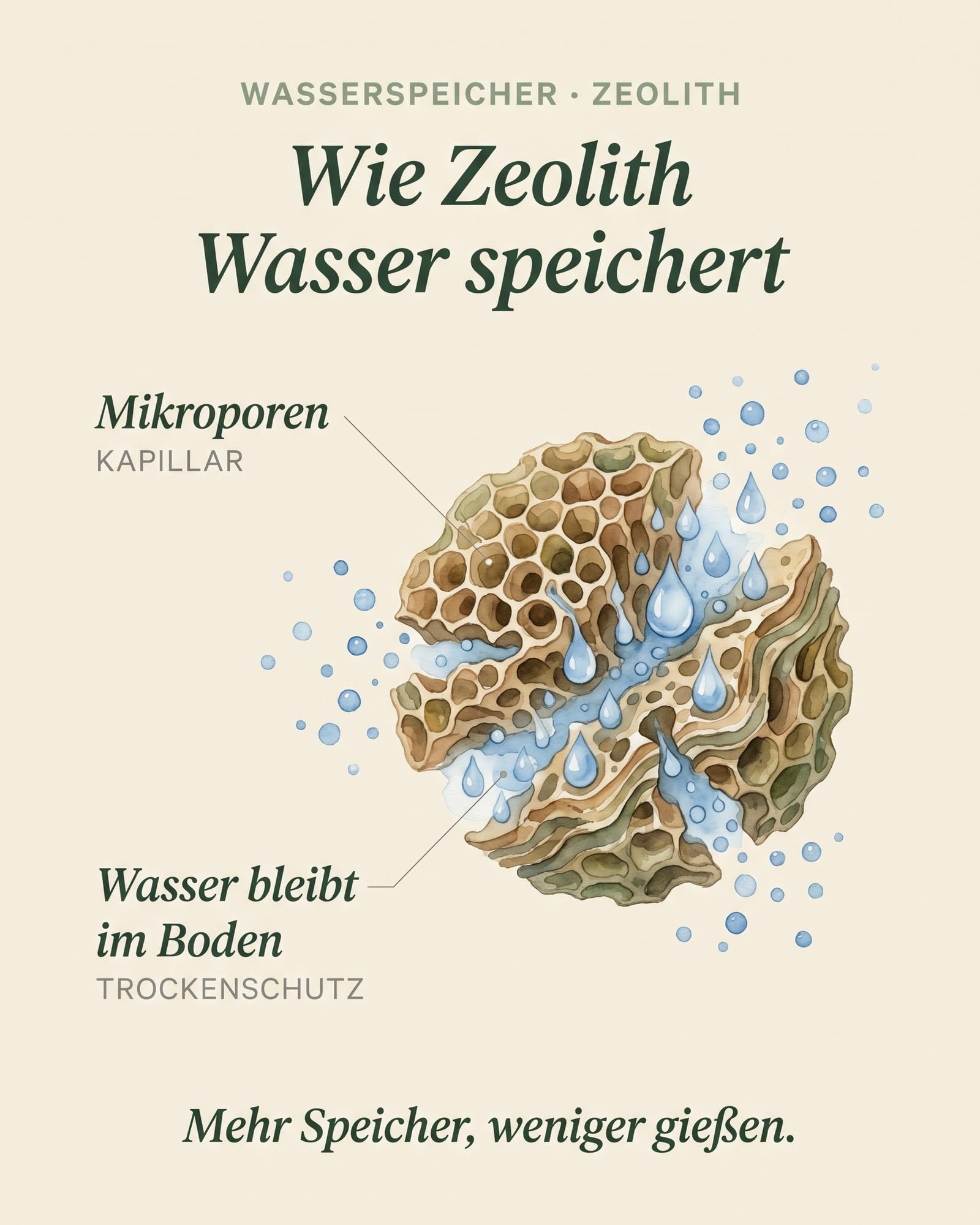 Wassermanager 20kg, Innovative Wasserspeicher-Lösung, garantiert optimale Bodenfeuchtigkeit, reduziert Wasserbedarf, fördert gesunden Rasenwuchs, wassersparend, organtic (20kg für 200m²)