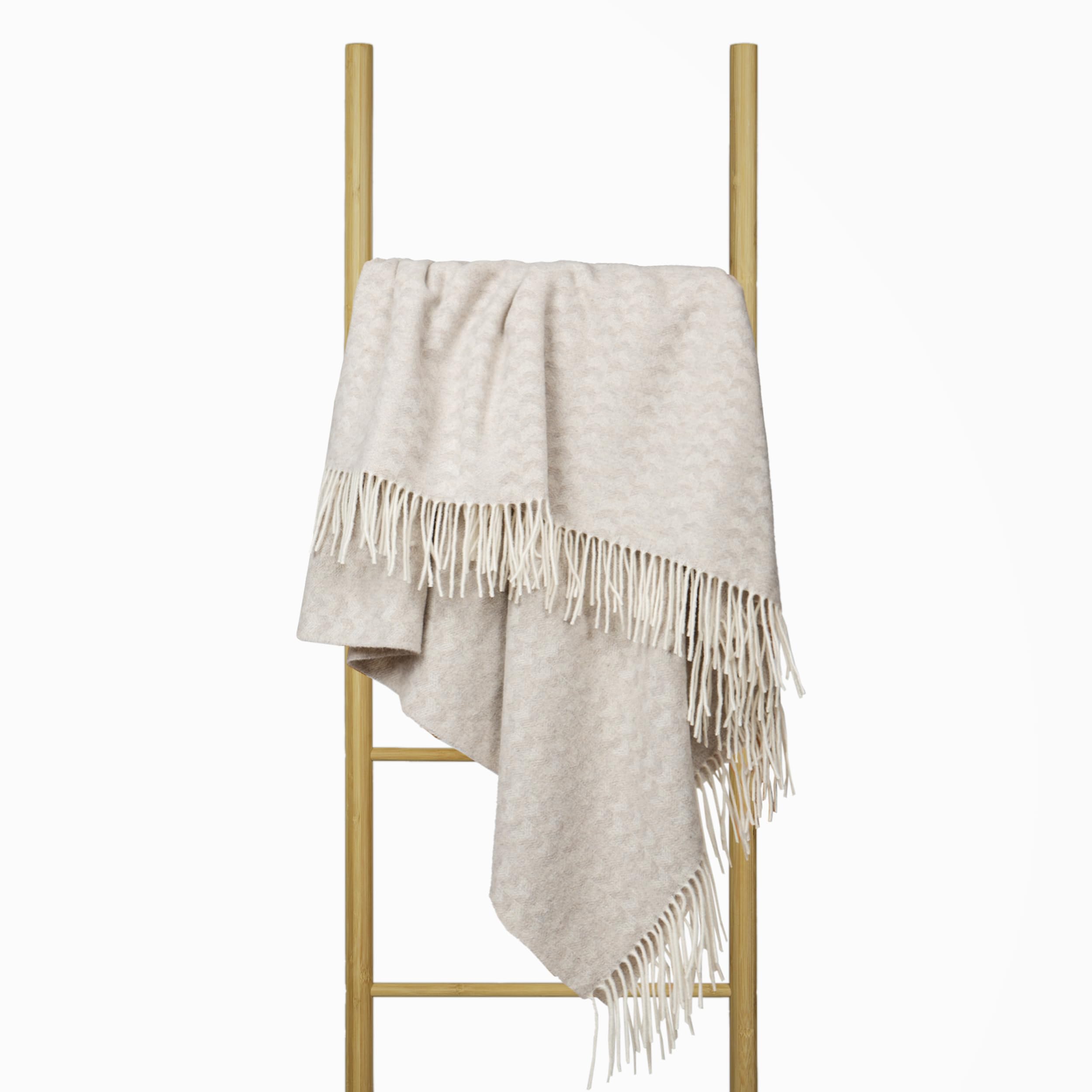 Manta Lana Merino 140x200 con 10% Cachemira – Manta Cálida para Cama y Sofá, Cubrecama Invernal con Flecos, Elegante Plaid para Sofá y Sillón – Nostra Andora