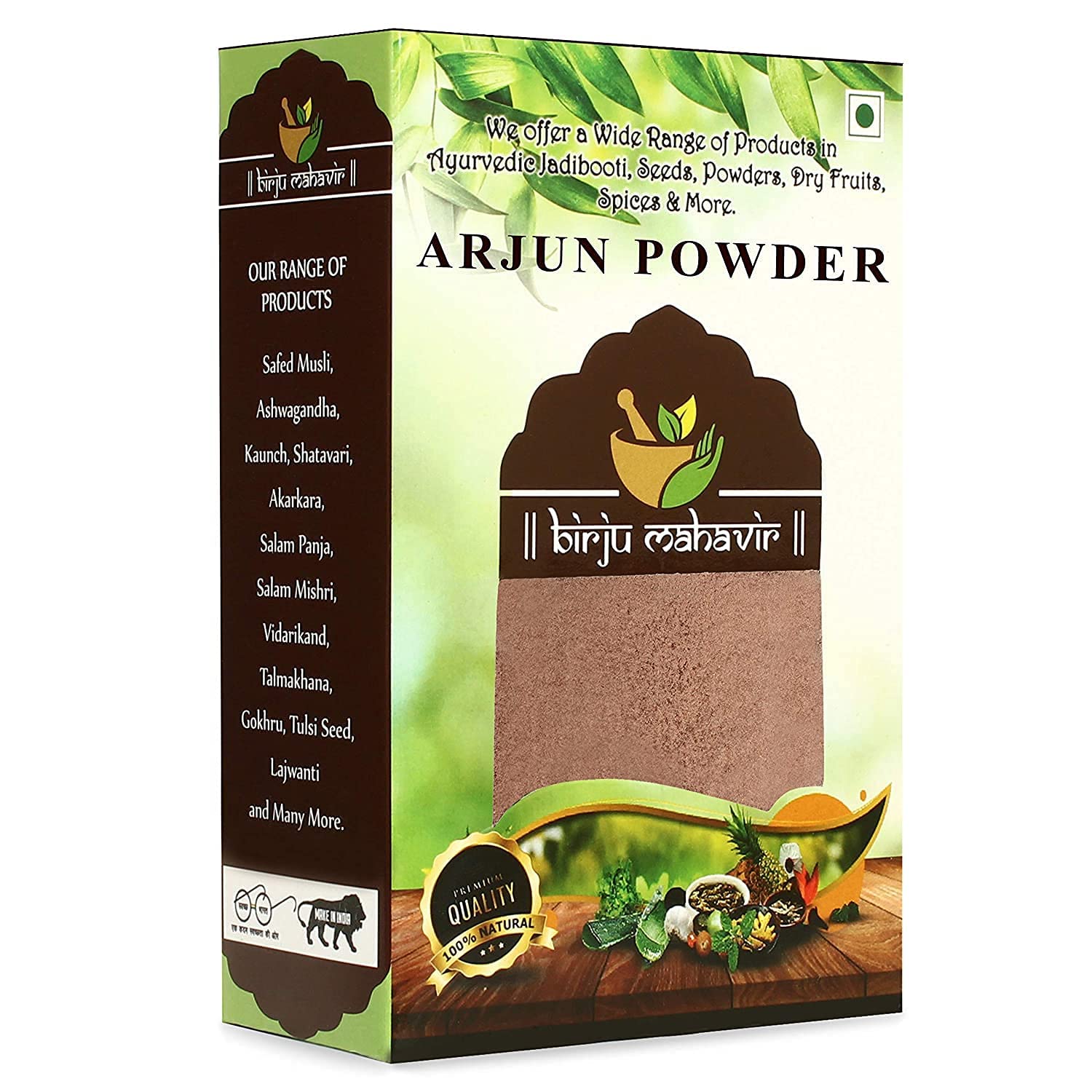 BIRJU MAHAVIR Bmkb Terminalia Arjuna Arjun Chaal Poudre naturelle, 200 g