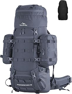 TRAWOC THUNDERSTORM 90L Internal Frame Rucksack for Men & Women Travel Backpack with Detachable Daypack/Camping Hiking Trekking Bag BHK008Max