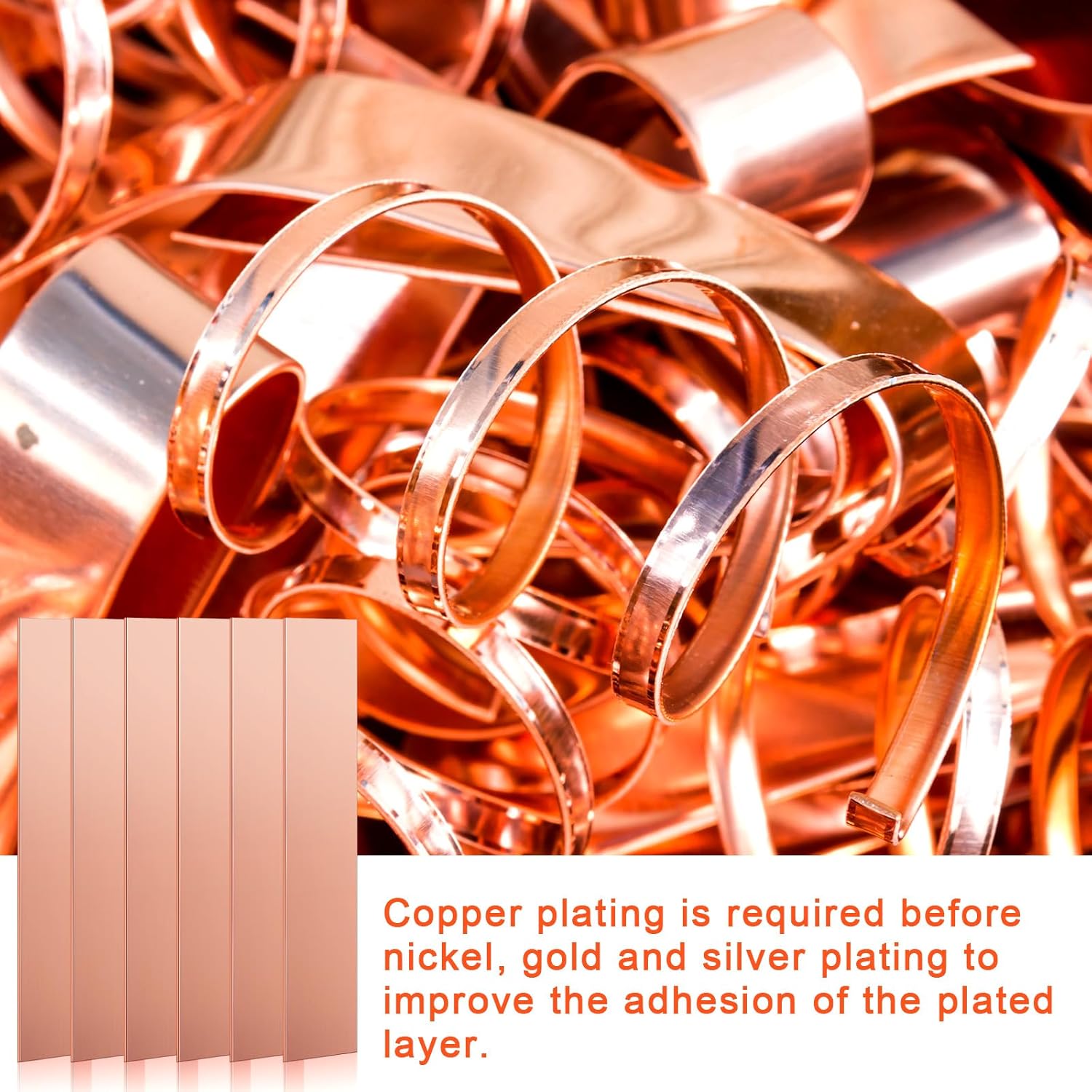 Yaocom 10 Pcs Pure Copper Anode Sheet (99.995% Pure) for Plating and Electroplating, Copper Electrode Strip 0.04' 'x 1'' x 6'' / 1mm x 25mm x 150mm