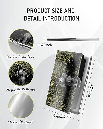 Miniatura 9 de Weaninyiu Soporte para tarjetas de visita, organizador de tarjetas de visita ultrafino de metal profesional de acero inoxidable con bolsillo