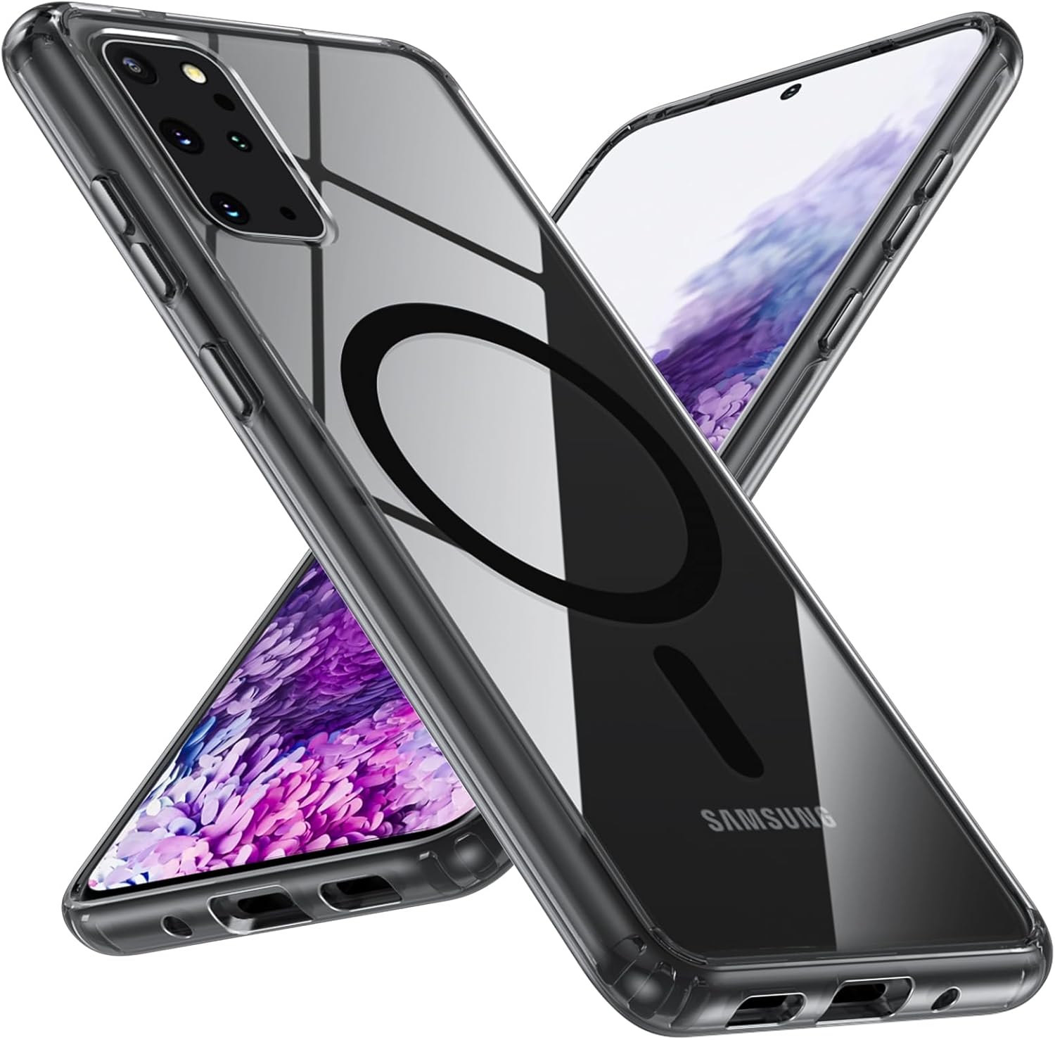 OWKEY Case for Samsung Galaxy S20 Plus,Magnetic Galaxy S20+ Phone Case [Compatible with MagSafe] Anti-Fingerprint Translucent Shockproof Protective Case for Samsung S20 Plus (Black)