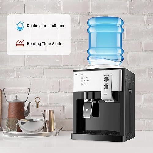 Miniatura 9 de YIPONYT Top Loading Dispensador de agua para encimera, dispensador de agua fría caliente de 5 galones, 3 ajustes de temperatura, dispensador de