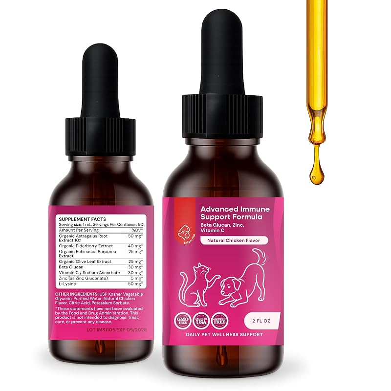 Suplemento Fitoterápico Líquido para Cães e Gatos TotemVita com Extratos Botânicos e Sabor de Frango, 60 mL