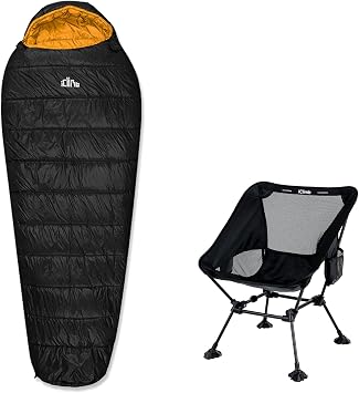 iClimb 1 3M Thinsulate Insulation Sleeping Bag and 1 Anti-Sink Large Feet Chair, Ultralight Compact for Adults Outdoor Camping Backpacking Hiking