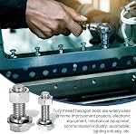 MECCANIXITY M5 x 100mm 304 Vis tête hexagonale en acier inoxydable Bolts, écrous, plat & Kit d'assortiment de rondelles de serrure, entièrement fileté, finition lumineuse pour la maison, électronique, machine, 10 Ensembles