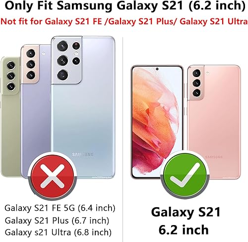 Miniatura 2 de Funda para Samsung Galaxy S21, con cubierta para lente de cámara, protector de pantalla HD, grado militar anillo de montaje en coche con soporte
