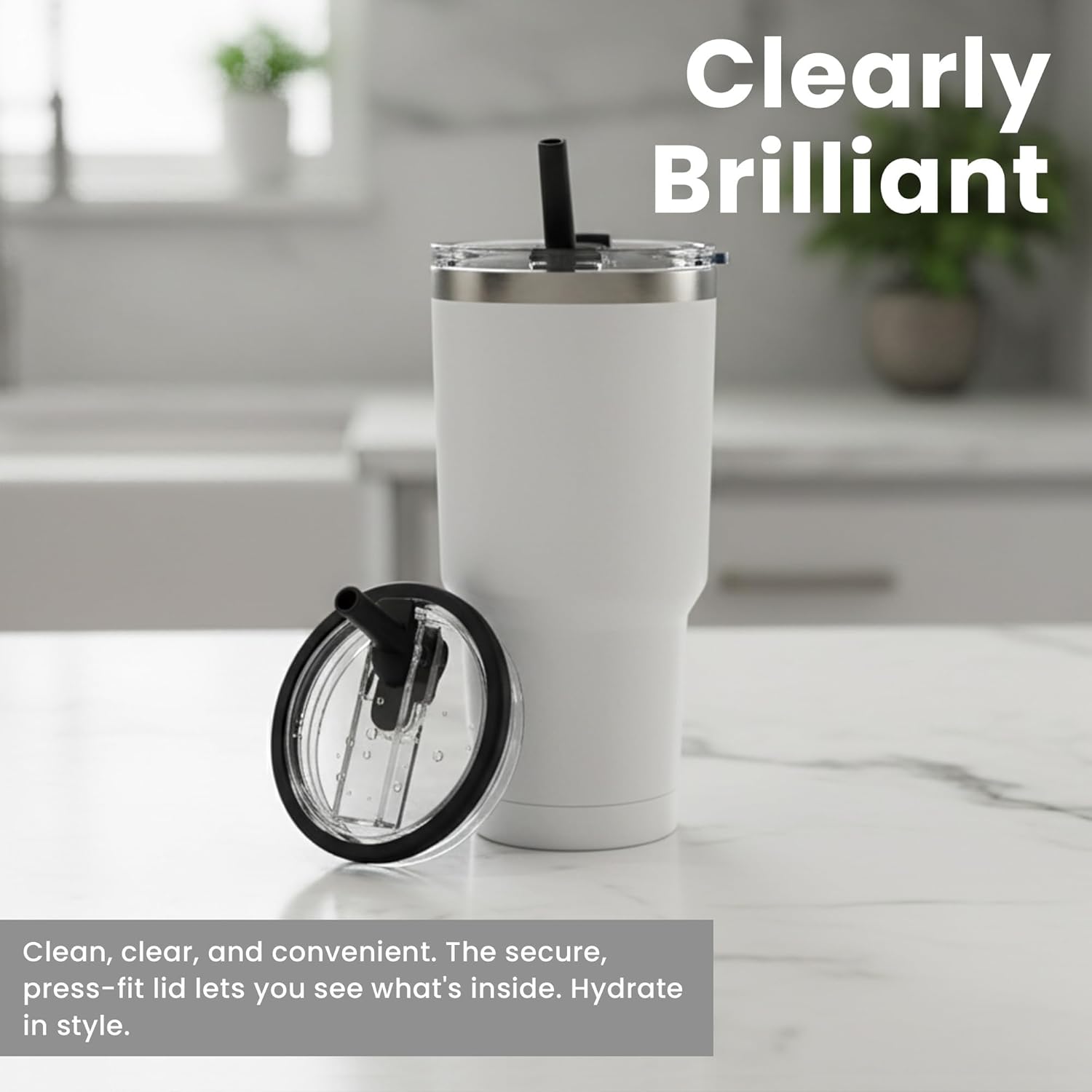 2-Pack 40 oz Replacement Straw Lids for Stanley Quencher – Leakproof Tumbler Lids with 2 Straws & Cleaning Brush, BPA-Free, Compatible with Stanley 40oz Cups (Black) - Image 5