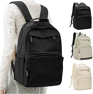 Black College Backpack With Laptop Compartment Anti Theft Backpack For Women Laptop Backpack For Men 15.6 Inch Waterproof Travel Backpack Work Business Backpack Sports Gym Backpack