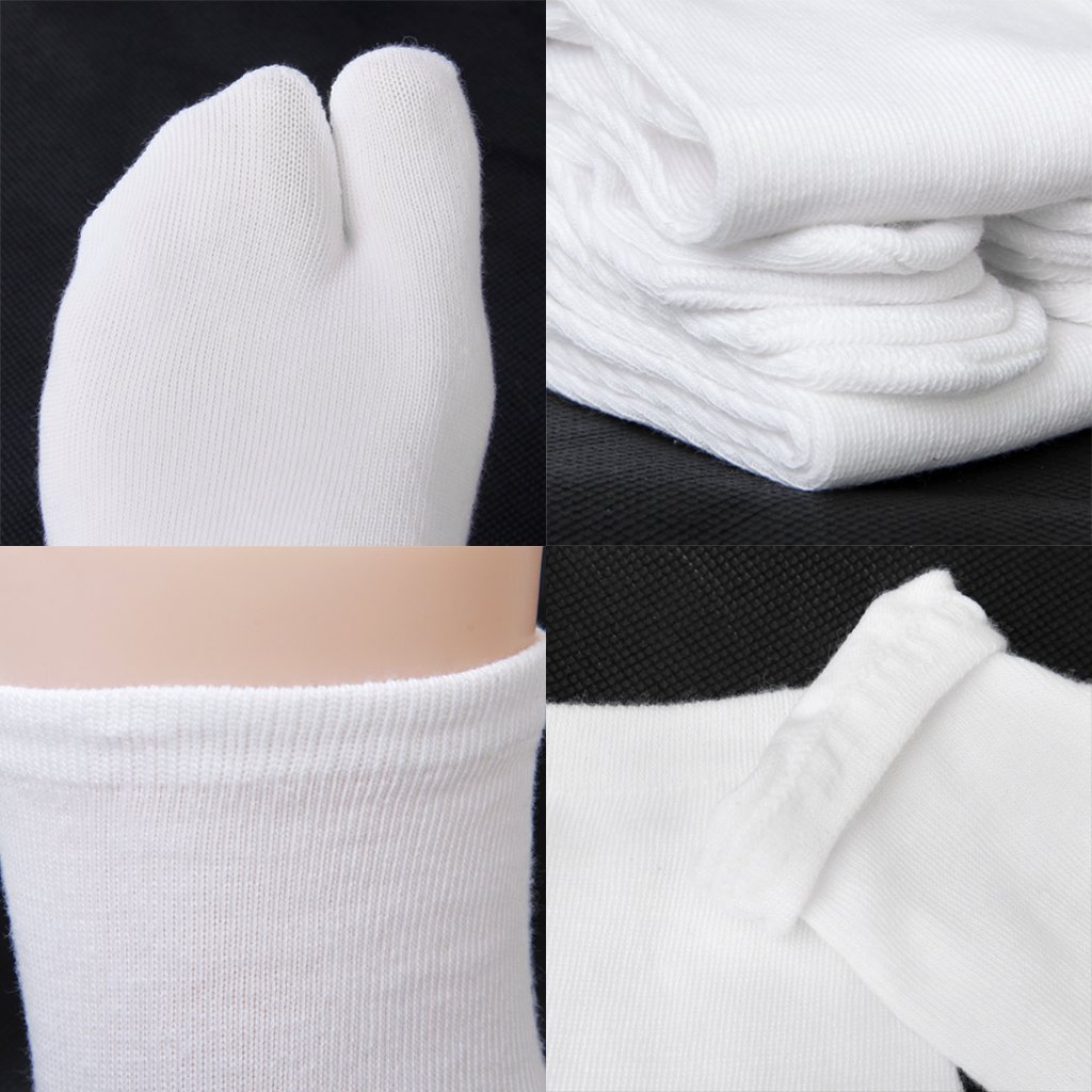 Sandali Geta Giapponesi Unisex Con Calze Tabi In Nylon - Bianchi, Taglia Large