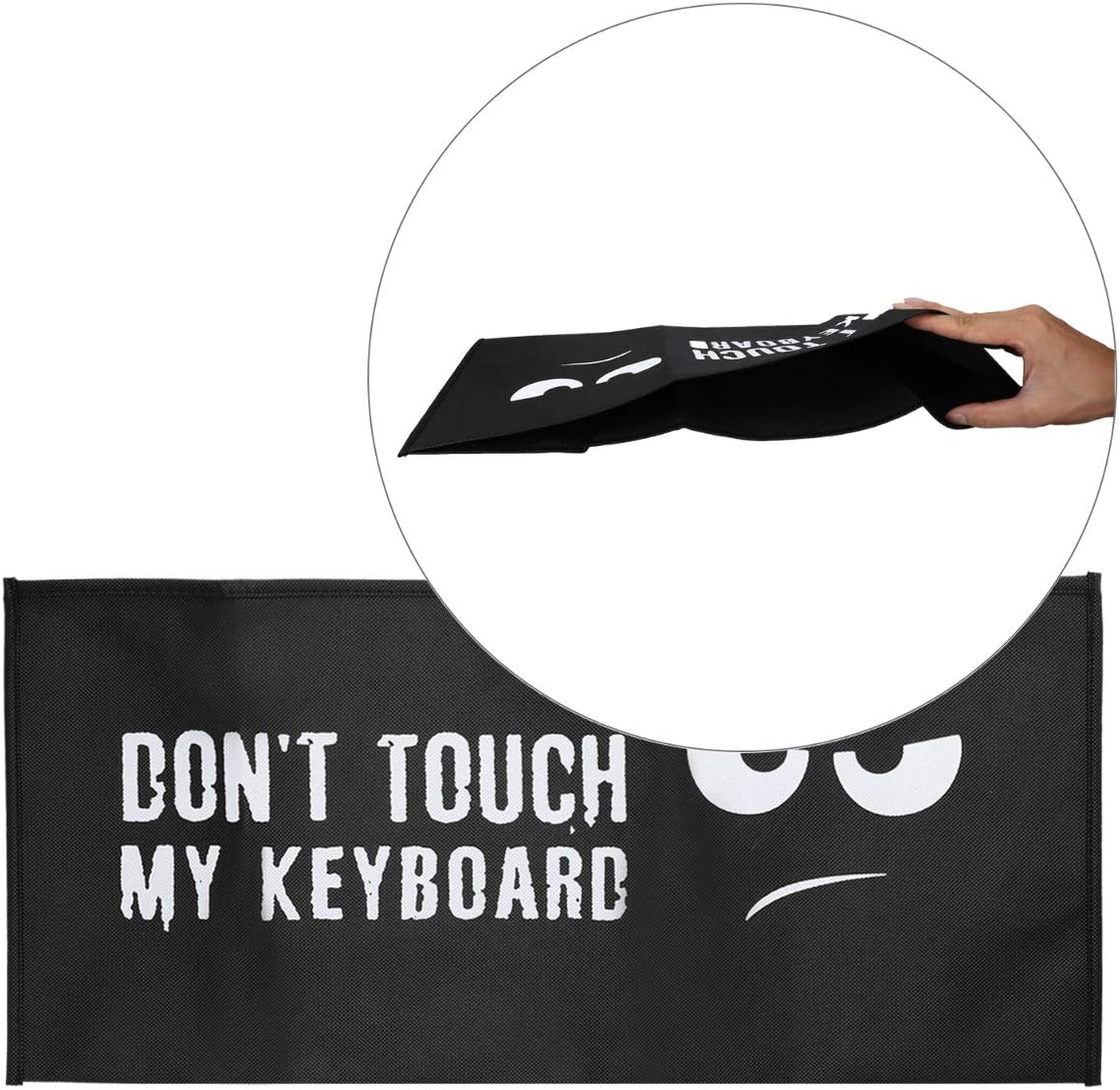 kwmobile Keyboard Cover Compatible with Universal Keyboard (L) - Dust Cover PC Keyboard Fabric Case - Don't Touch My Keyboard