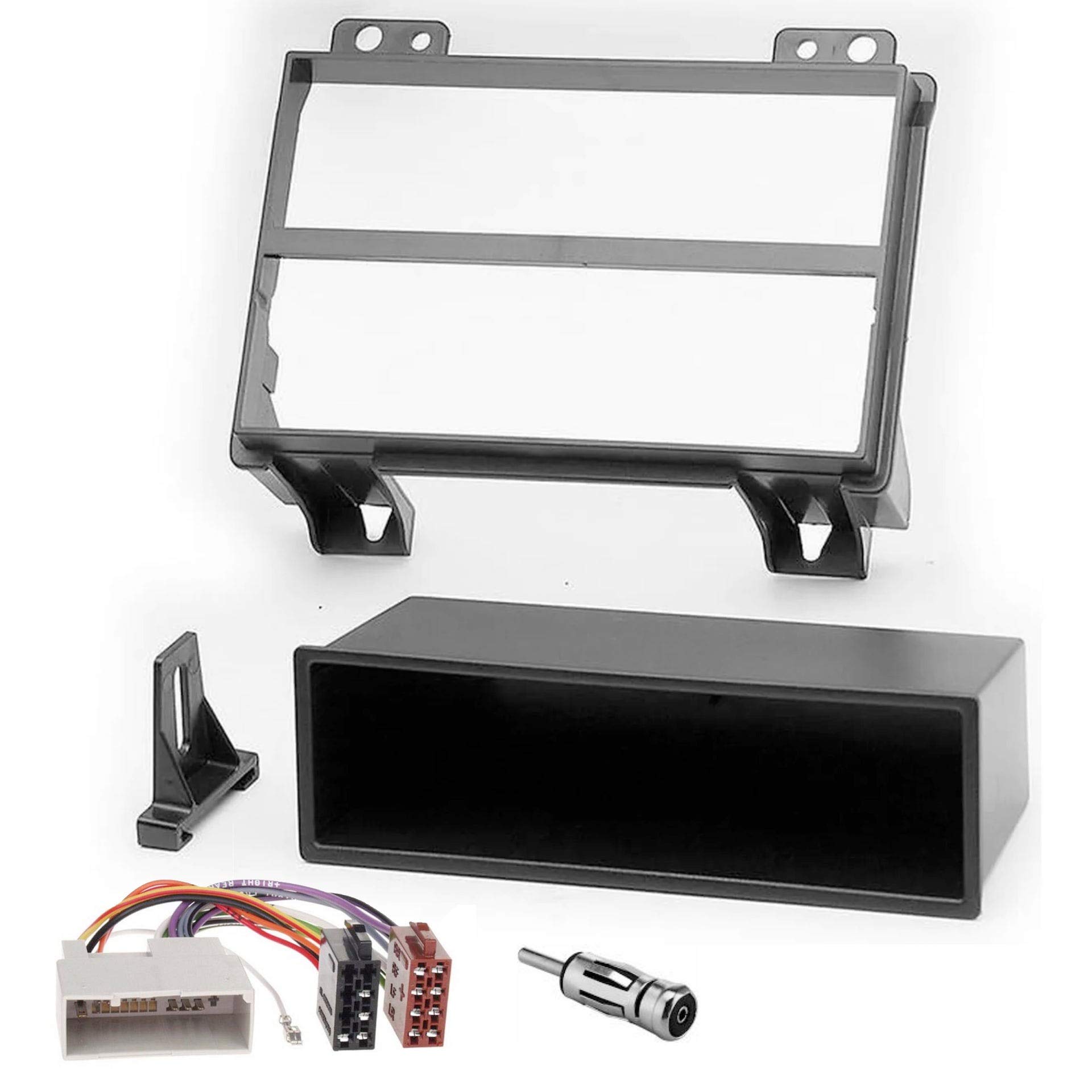 Sound-way Kit Montaggio Autoradio, Mascherina 1 DIN, Cavo Adattatore Connettore ISO compatibile con FORD FIESTA, FUSION
