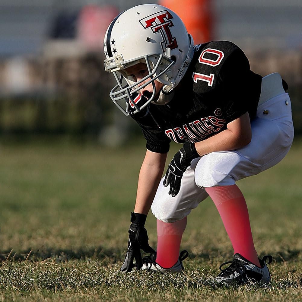 Youth Baseball Socks Softball Socks with Baseball Belt, Red Baseball Socks Youth Boys and Red Baseball Belt Adjustable Softball Belt Set for Kids - Boys + Girls Red Knee High Socks - Image 6
