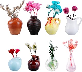 8 PCS Mini Glass Vase Magnets for Fridge, Cute 3D Tiny Bud Flower Pot Vases Magnetic Refrigerator, Funny Vases Plants Decoration Kitchen Locker Office Accessories