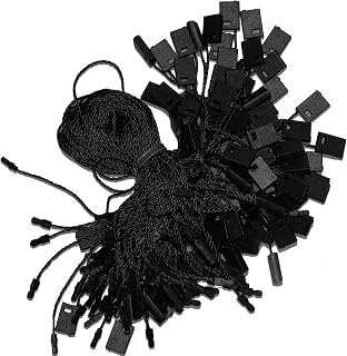 Hang Tag String Black 7" 2000Pcs Nylon Snap Lock Pin Loop Fastener Hook Ties Easy and Fast to Attach by JIKIOU