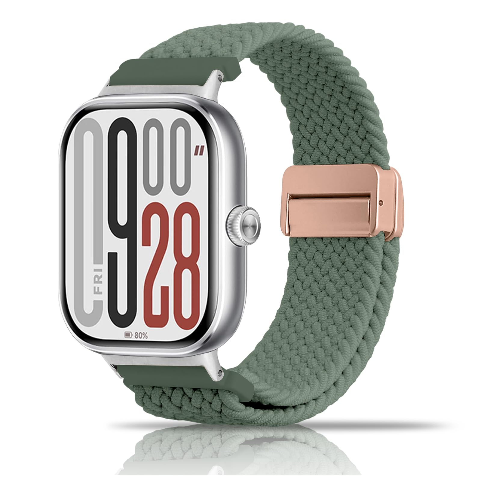 chinbersky Geflochtenes Armband Kompatibel mit Xiaomi Smart Band 8 Pro/9 Pro/Xiaomi Redmi Watch 5/4, Nylon Magnetisch Stoff Elastisches Sport Nylon Ersatzband für Herren Damen