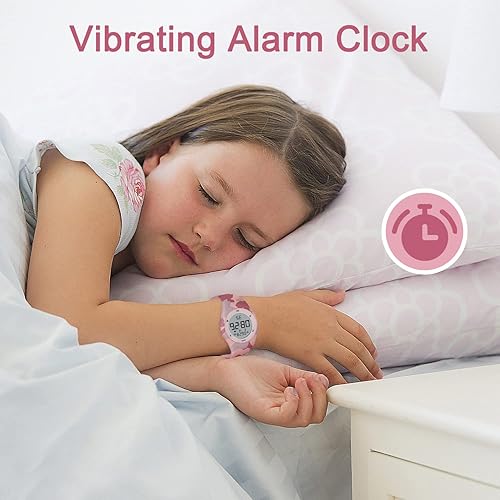 Vista 4 de L LAVAREDO Reloj de pulsera digital para niños de 3 a 12 años, sin Bluetooth, alarma, calorías, podómetro, conteo de pasos