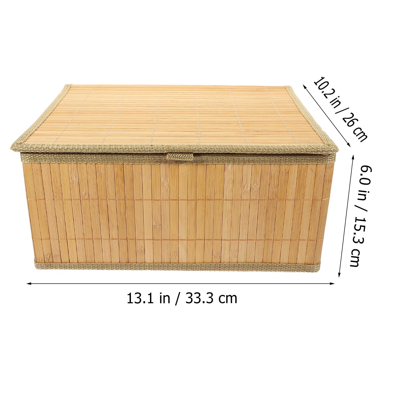 Cesta 3 Piezas Rectangular de Almacenamiento de Bambú para Hogar