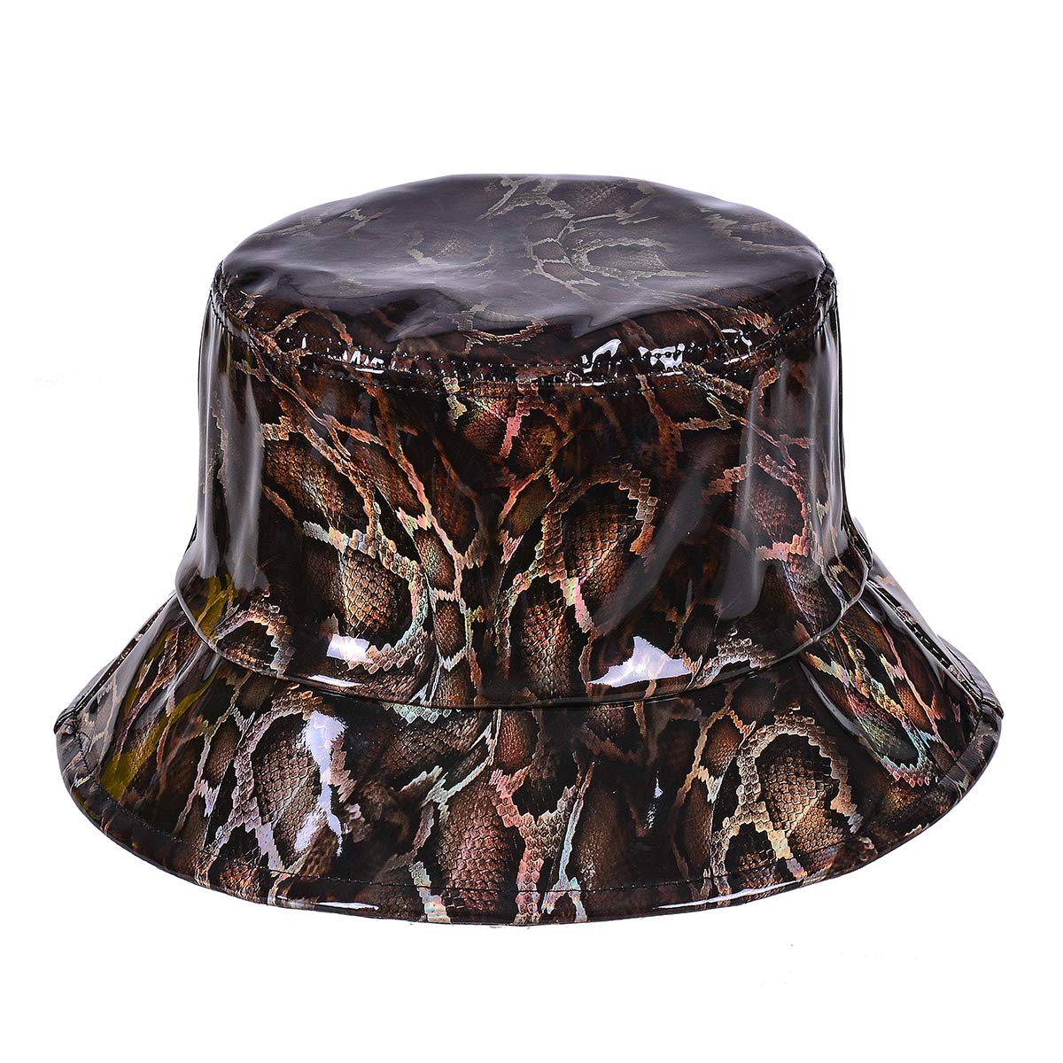 Cherry-On-Top Men's Brown Snake Bucket Hat Bucket Hats Bucket Hats Wo Water Resistant Bucket Hat