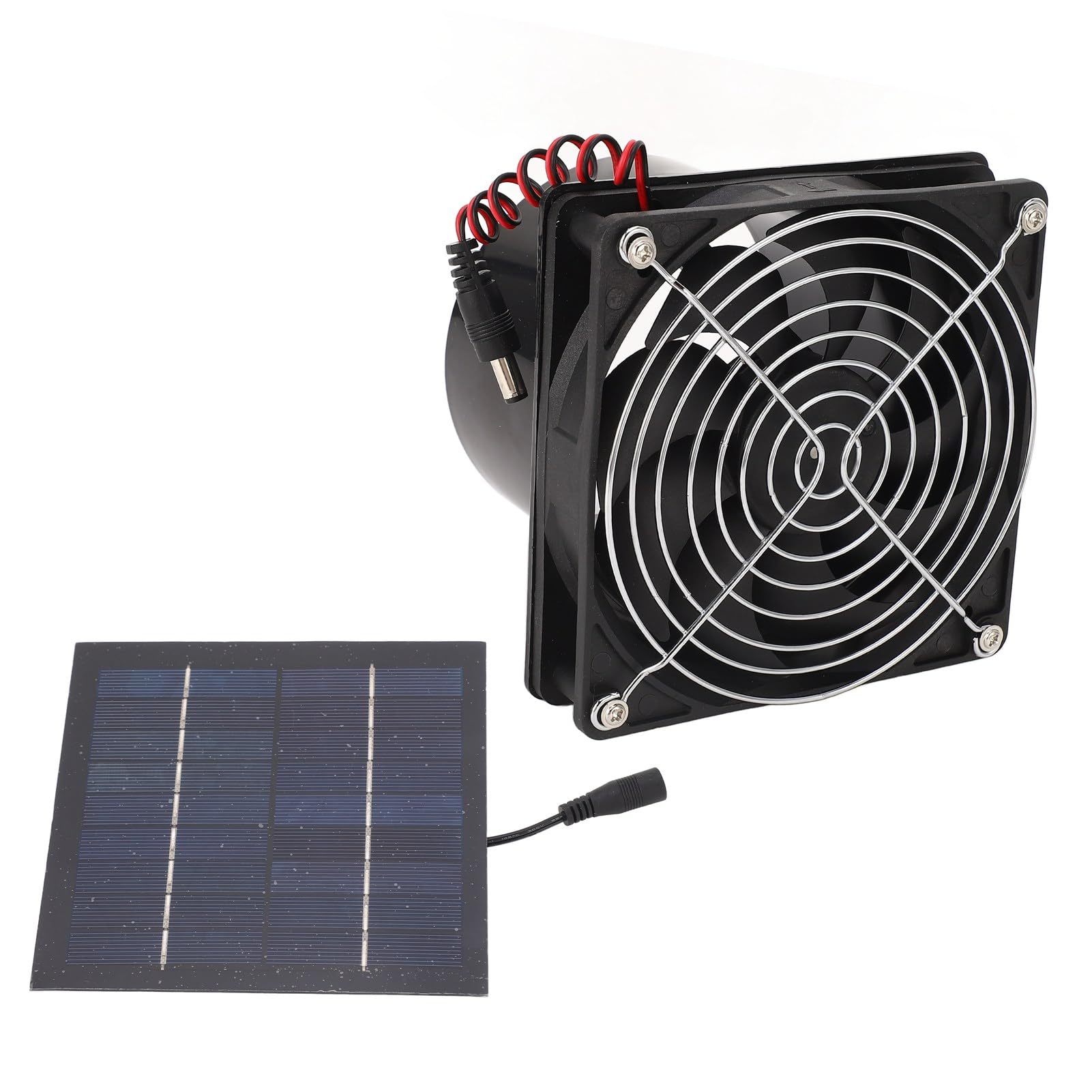 Kit de Ventilador de Panel Solar de 50 W, Ventilador de Escape Alimentado por Energía Solar, Ventilador de Escape de Ventana de Panel Solar Impermeable para Gallinero,