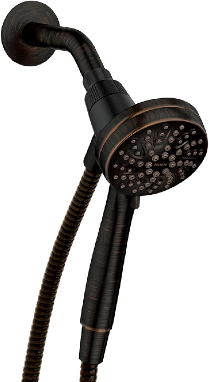 Moen Engage Magnetix Mediterranean Bronze 3.5-Inch Six-Function Detachable Handheld Showerhead with Magnetic Docking System, 26100BRB