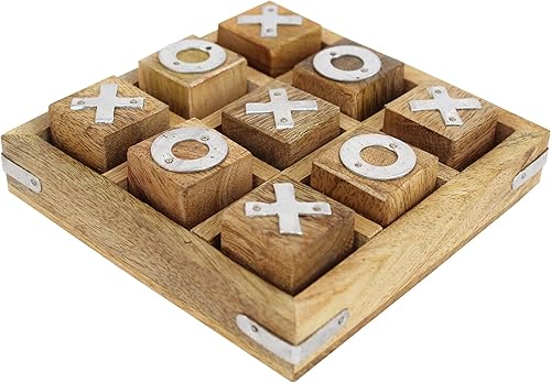 IBLAY Juego de madera hecho a mano en Tic Tac Toe - Grandes regalos para todas las ocasiones