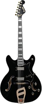 Hagstrom VIK67-G-BLK 67 Viking II Electric Guitar, Black Gloss