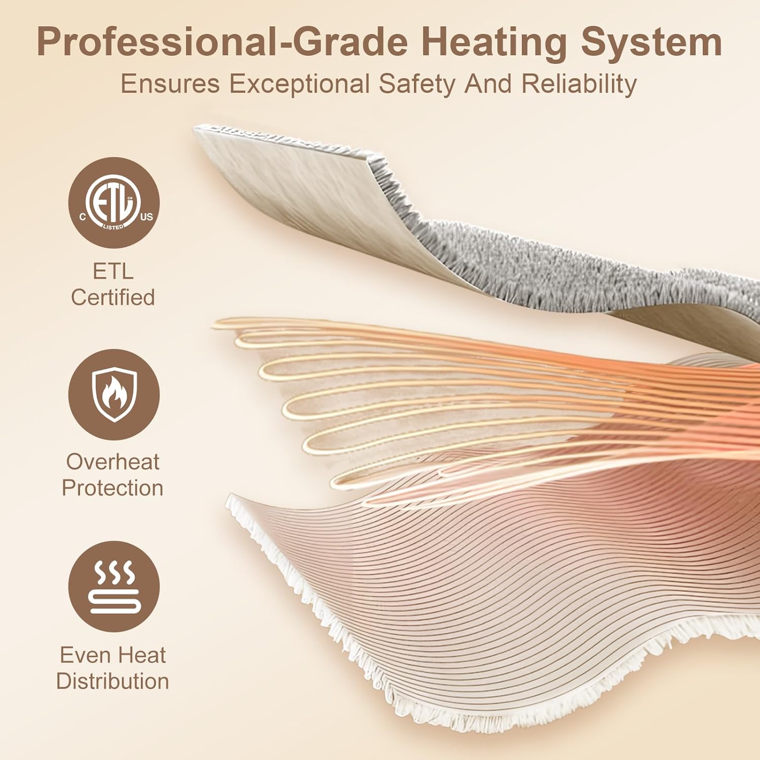 Heated Blanket Queen Size - 84" x 90" Electric Blanket with 5 Heat Settings, Double Zone Heating, 10 Hrs Auto Off, Overheat Protection, Washable Heating Blanket, Gifts for Grandma, Grey - Image 5