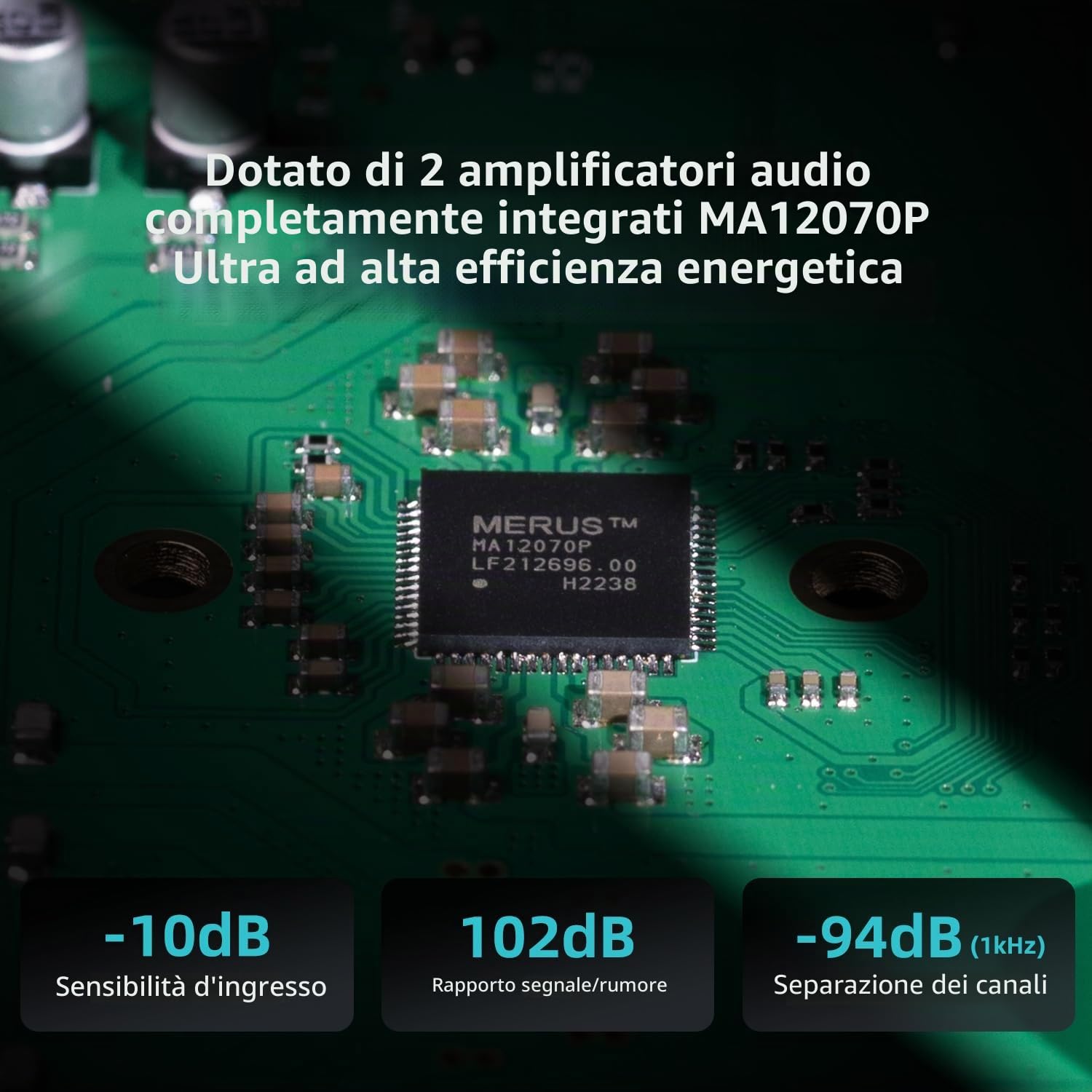 S.M.S.L Amplificatore A50Pro, LPF&HPF, amplificatore audio a 2.1 canali, potenza di uscita bassi 100 W, amplificatore audio stereo HiFi Bluetooth 5.0, supporta HDMI (ARC), subwoofer passivo, chip