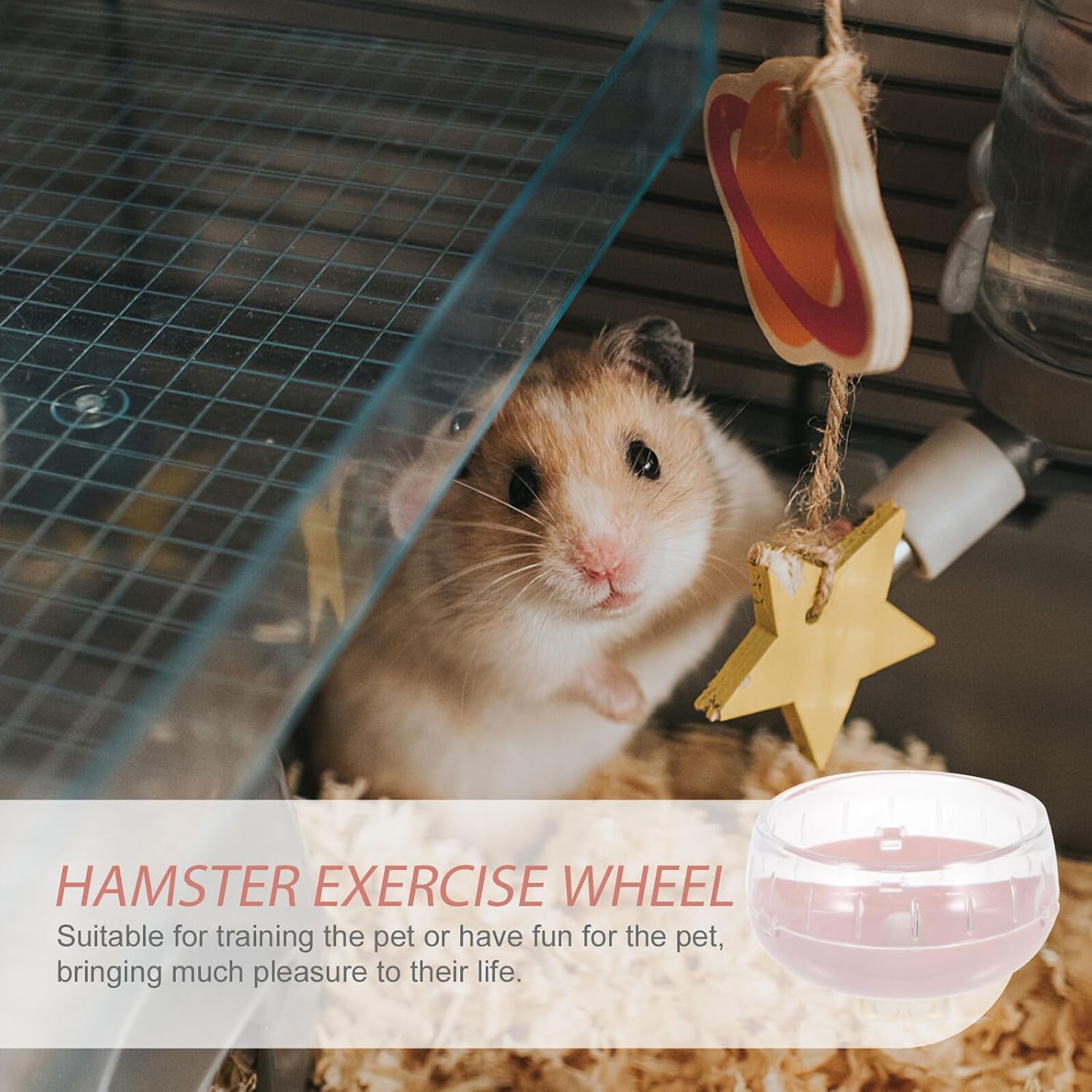 Silent Hamster Wheel Small Animal Exercise Wheel 12cm Pink for Hamsters Hedgehogs Squirrels Quiet Pet for Indoor Activity