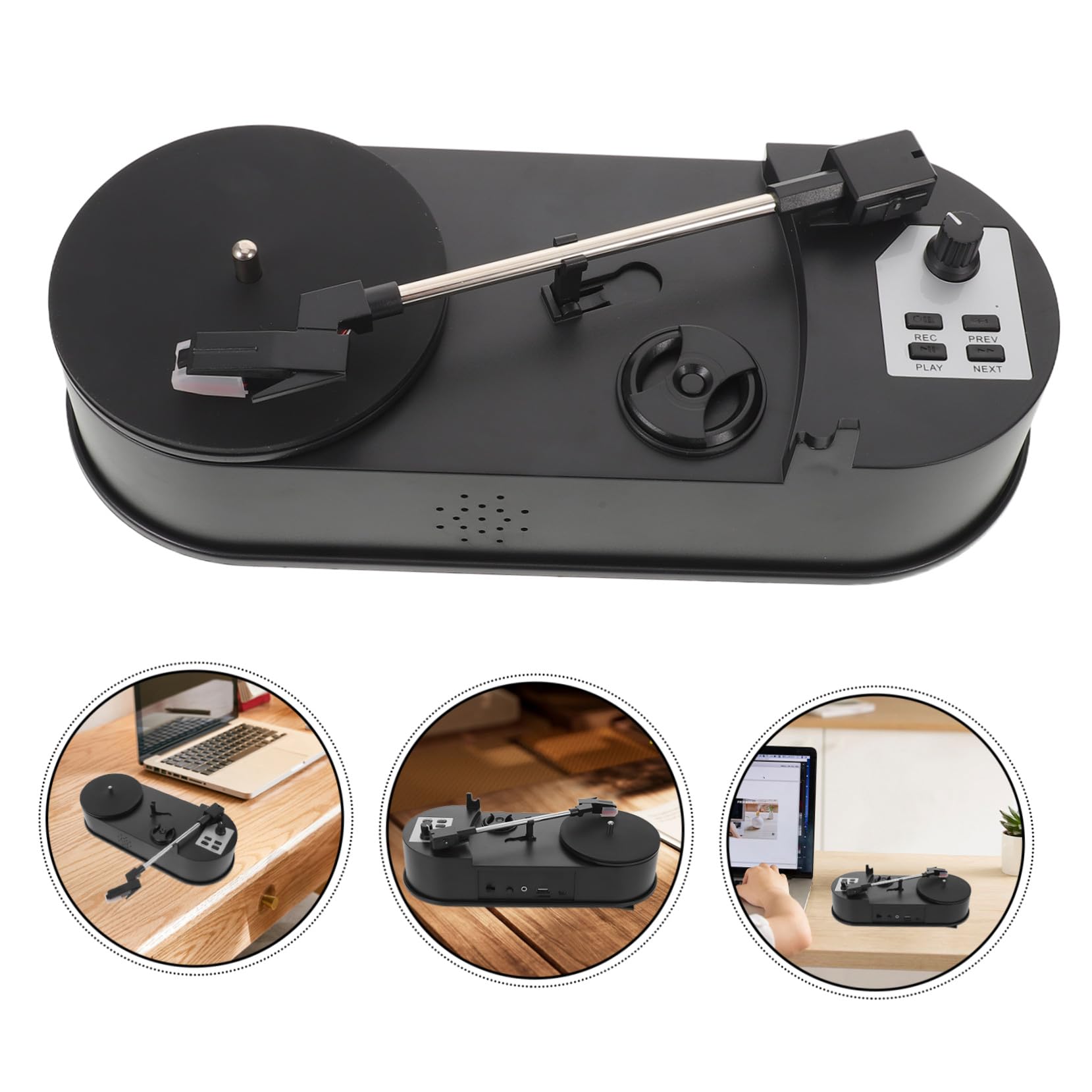 Mipcase Giradischi per Vinile Lettore di Album Retrò con Convertitore da Giradischi Stile Antico per Collezionisti