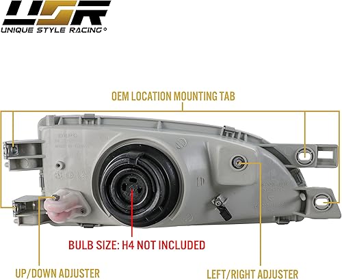 Miniatura 7 de USR DEPO 95-01 Impreza UPGRADE - Juego de montaje de faros delanteros de cristal de repuesto (izquierdo + derecho) compatible con Subaru Impreza
